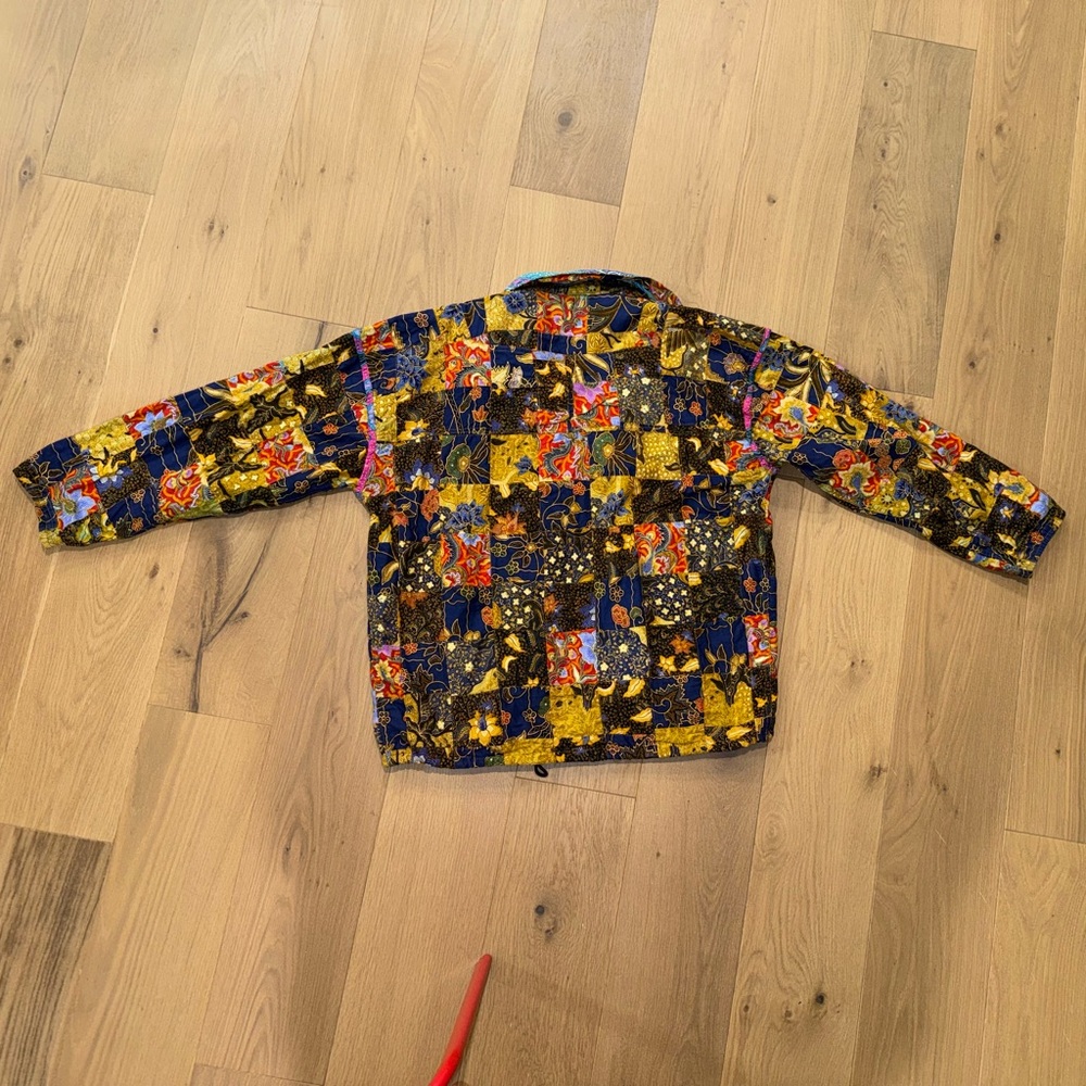 Vintage Abstract Cotton Patchwork Reversible Wind… - image 8